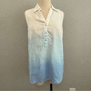 Talbots Sleeveless Linen Top Size XS Ombré‎ Blue